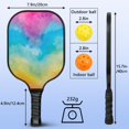 thumbnail image 3 of Pickleball Paddles Set Of 1, Fiberglass Surface, Sweet Candy Print, 1 Paddle, 2 Balls & Bag, 3 of 5