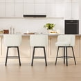 thumbnail image 3 of Spruce & Spring Modern Swivel Counter Stool with Barrel-Back Design and Upholstered Seat BeigeSet of 2, Beige, 3 of 16