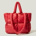 thumbnail image 2 of NOKIO Minimalist Shoulder Bags For Women, Female One-Shoulder Satchel Ladies Large Quilted Tote Bag Winter Soft Quilted Shoulder Bag Down Shoulder Bag Ladies Handbag, 2 of 5