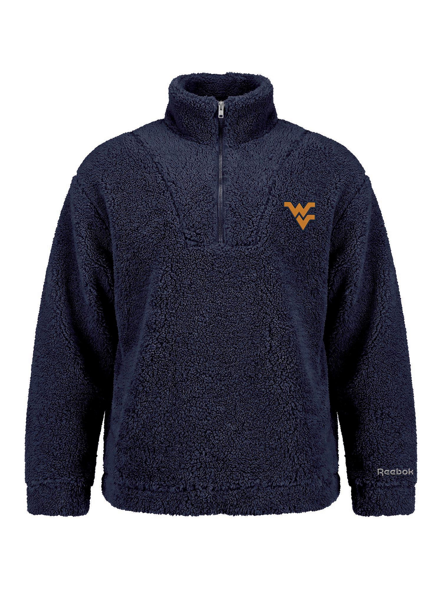 West Virginia Mountaineers Reebok Womens Relaxed Fit Qtr Zip Sherpa Pullover
