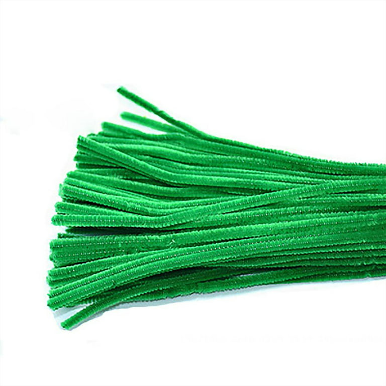 50X Green Pipe Cleaners Chenille Stems Pipe Cleaner Stick Plain Colour