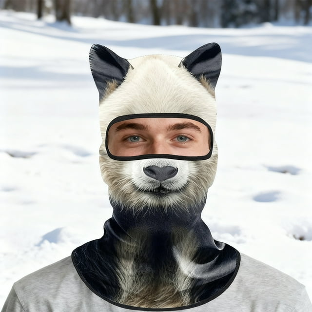 BotaniNest Winter Outdoor Breathable And Warm Face Full Coverage Sun Headband Animal Series Face Gini Riding Hood Headband