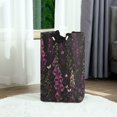 thumbnail image 6 of Yayeee Freestanding Laundry Hamper with Handle Collapsible Large Storage Basket for Clothes, Dark Purple Floral Pattern, 6 of 7