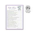 thumbnail image 2 of BABY ELEPHANT Baby Shower Game — DAD JOKES Baby Shower Games — Pack of 25 — Fun Dad Joke Game, Funny Daddy Joke Trivia, Purple Gender Neutral Baby Sprinkle, Birthday, Shower Activity G503-DJK, 2 of 4