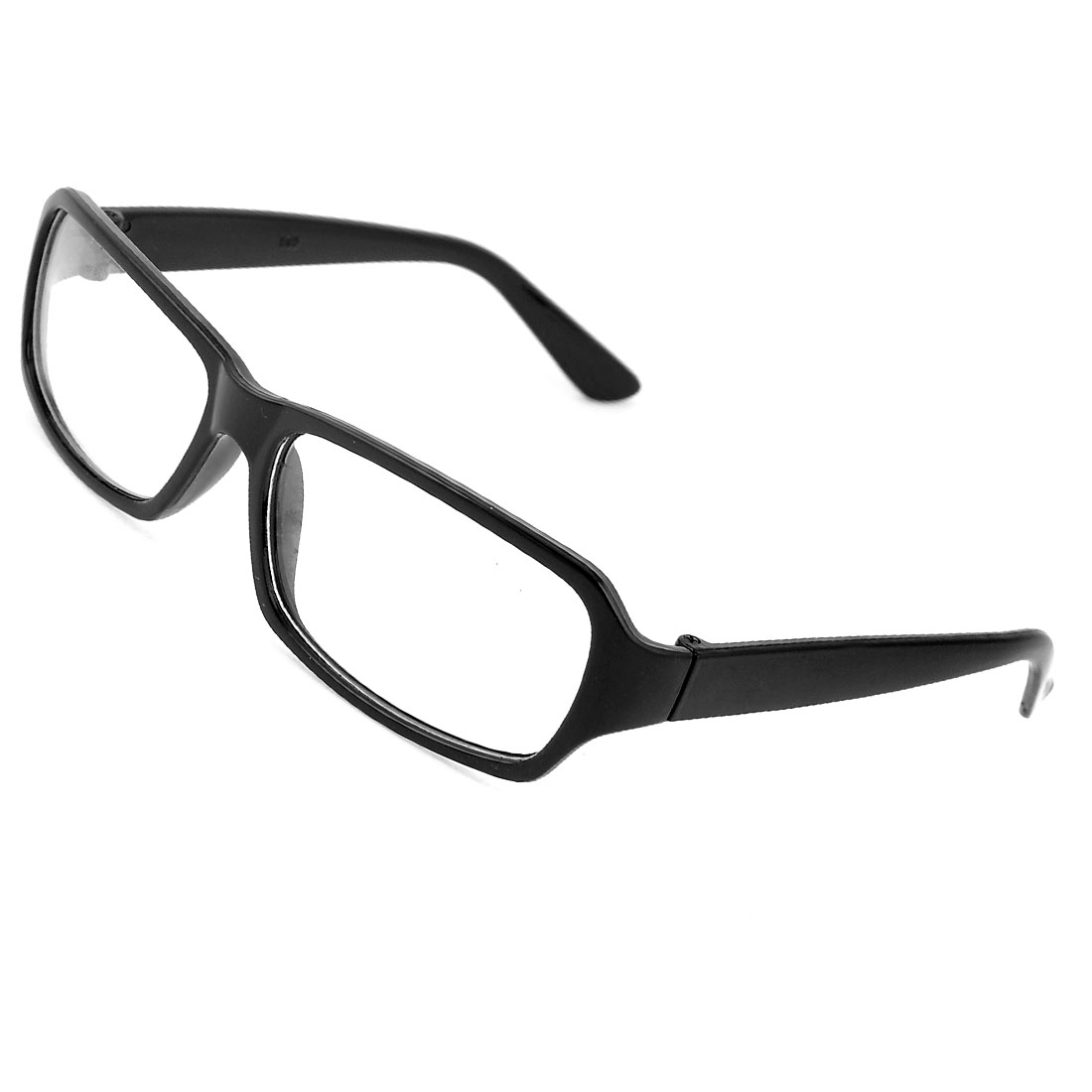 Ladies Men Black Plastic Full Frame Plain Eyeglasses Glasses Spectacles