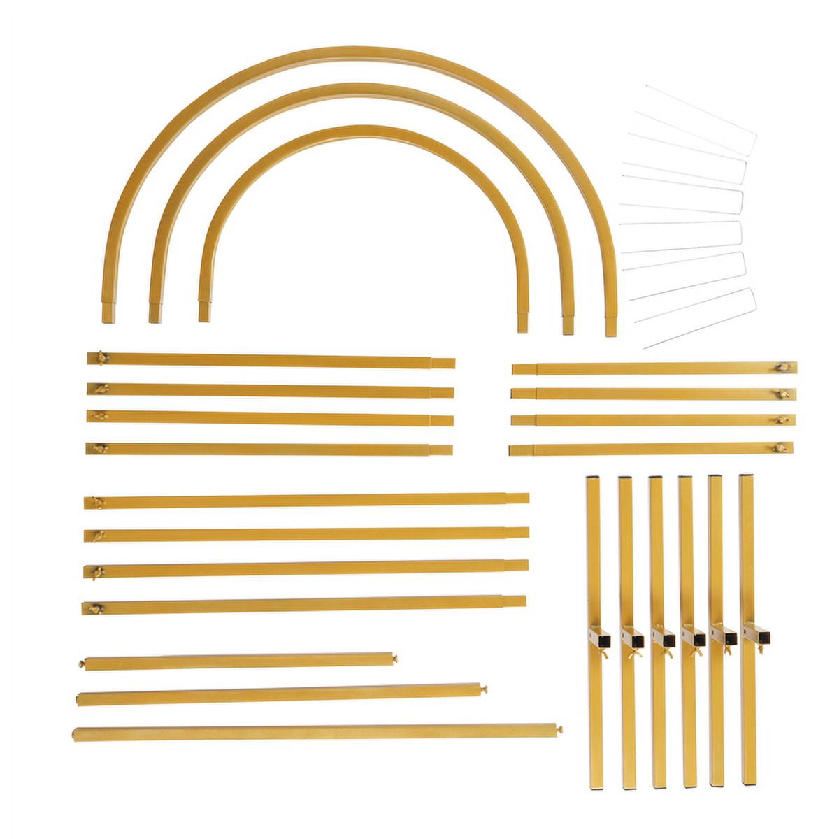 3-Piece Gold Wedding Arch Set, Iron Art Ceremony Arch Backdrop Stand 5.9ft 4.9ft 3.9ft for Indoor Outdoor Wedding Party Decor