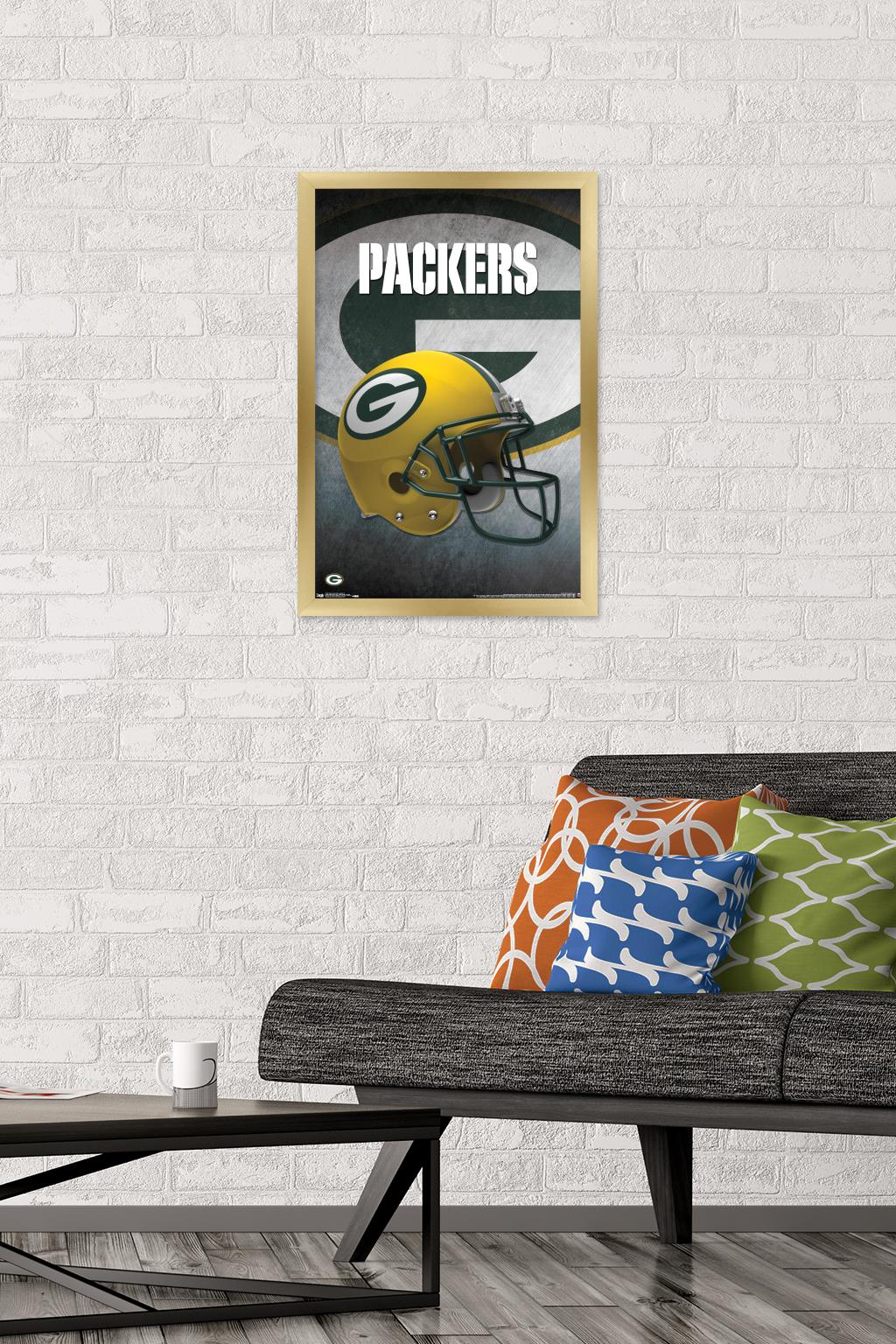 NFL Green Bay Packers - Helmet 16 Wall Poster, 14.725" x 22.375", Framed