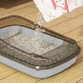 thumbnail image 6 of Semi-Enclosed Large Cat Litter Box, High Sides Odor Cat Litter Pan with Cat Scooper, Top Entry Cat Litter Box, Detachable Easy Clean, Cat Necessities 14.57x10.63x3.15 Inch (Gray), 6 of 6