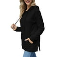 thumbnail image 6 of TEMOFON Hoodies for Women Fashion Split Hem Drawstring Casual Long Sleeve Sweatshirts Tops with Kangaroo Pockets, 6 of 7