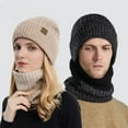thumbnail image 4 of lanema Women Knit Hat and Scarf Winter Color Matching Hat Ear for Protection Supplies, 4 of 20