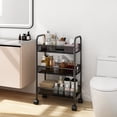 thumbnail image 4 of Simple Trending 3-Tier Mesh Rolling Kitchen Storage Cart, Black, 4 of 6