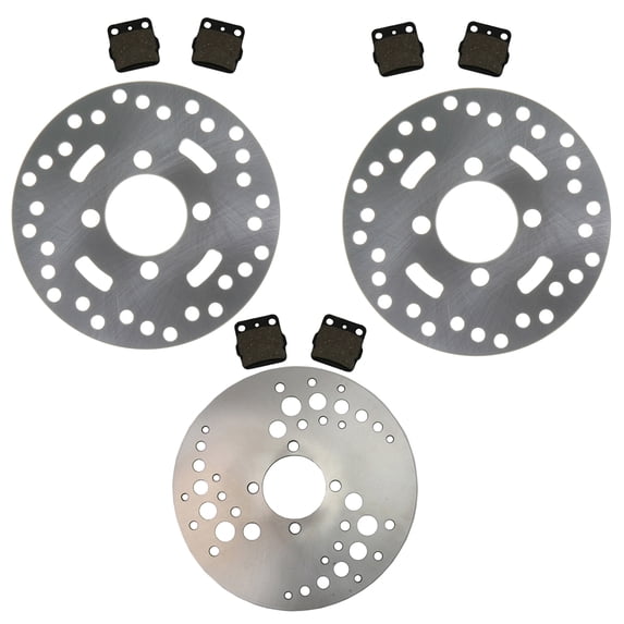 Front & Rear Brake Rotors & Brake Pads 2004-2013 Yamaha Raptor 350 YFM350R