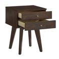 thumbnail image 3 of Weston Home Galton Rectangular 2-Drawer Wood Nightstand, Wenge Finish, 3 of 9