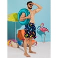 thumbnail image 3 of HAPPY BAY Men's Pareo Standard Swimsuits Elegant Holiday Vacation Sarong Swimwear Mini Swim Beach Wrap for Men One Size Colorful Palm Trees, Navy Summer Vacation, 3 of 6