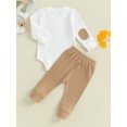 thumbnail image 4 of Bagilaanoe 2pcs Newborn Baby Boys Pants Set Contrast Color Long Sleeve Romper Tops + Sweatpants 3M 6M 12M 18M 24M Infant Casual Clothes, 4 of 8