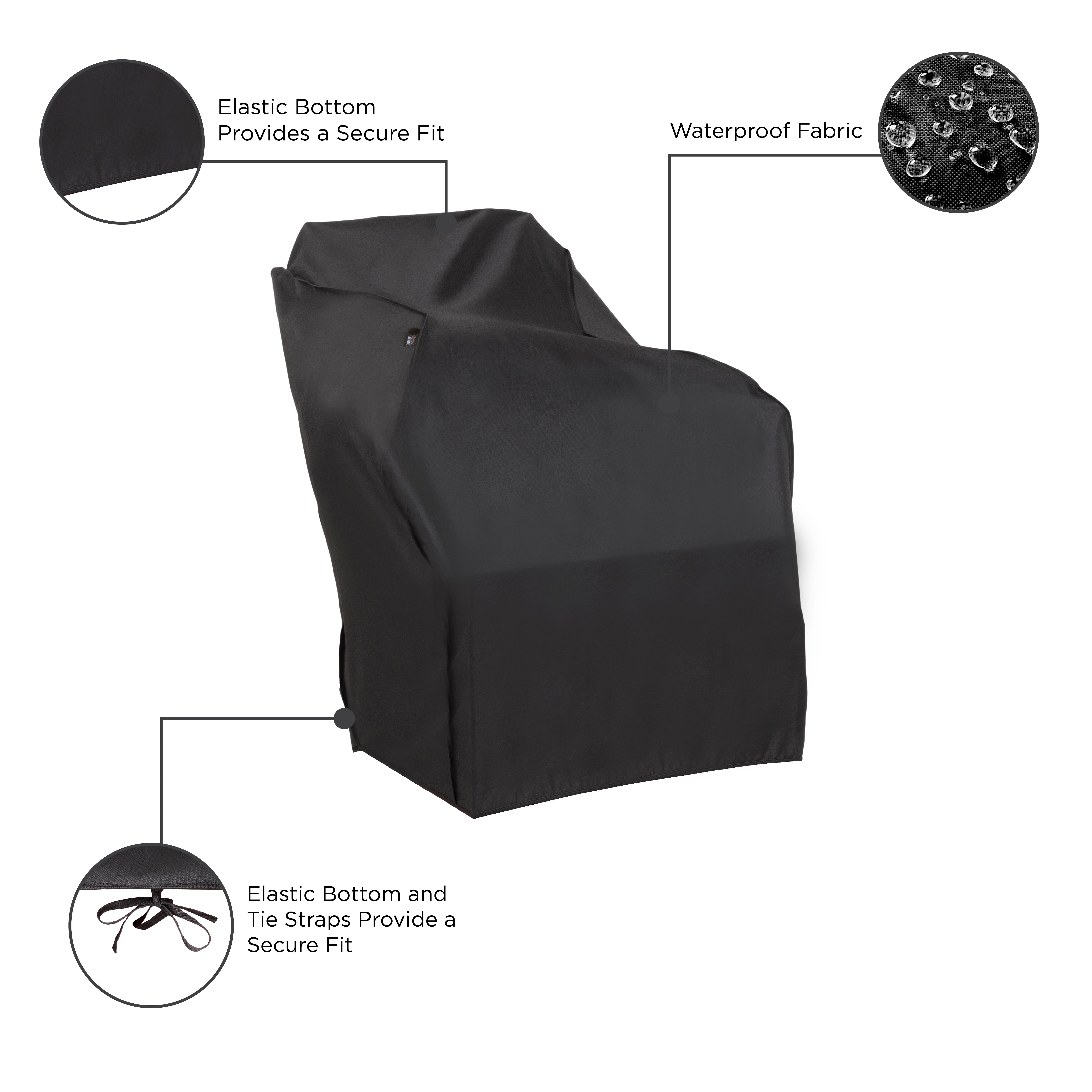 Modern Leisure Chalet 2-Stage Snowblower Cover, 47"L X 31"W X 37"H, Black