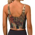 thumbnail image 3 of Haiem Majestic Cosmic Lion Pattern Womens Sports Bra - U Neck Padded Low Impact Yoga Bra Workout Crop Top Gym Moisture-Wicking Workout Vest -XX-Large, 3 of 9