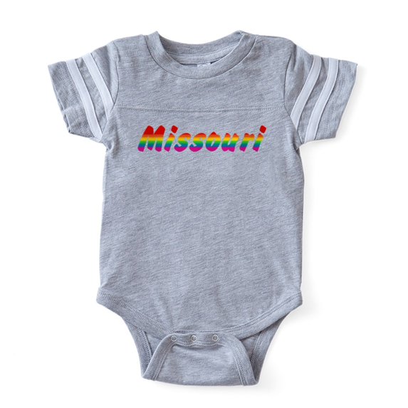 CafePress - Missouri Rbw Txt - Cute Infant Baby Football Bodysuit