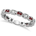 thumbnail image 2 of Garnet Topaz Eternity Anniversary Ring Band Stacking 925 Sterling Silver Gemstone Jewelry For Women Gift By KIRAN FINE JEWELS, 2 of 5