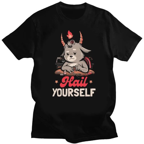 Camisetas estampadas Satan Demon para hombres y mujeres ropa de calle Vintage Harajuku manga corta algodón Tops versátiles de gran tamaño moda Unisex