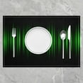 thumbnail image 2 of Green and Black Striped Placemats Set of 4 18"x12", Abstract Ombre Table Place Mats, Gradient Green Lines Placemat for Kitchen Dining Table Decor Indoor Outdoor Green Black Gradient, 2 of 4