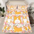 thumbnail image 2 of Homewish Cute Puppy Dog Full Size Sheets,Kawaii Corgi Bed Sheets,Pink Rustic Flower Sheet Sets For Boys Girls,Lightweight Room Decor,4-Piece, 2 of 7