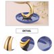 thumbnail image 3 of Soporte de anillo de cerámica con diseño de luna, soporte para joyas, pulseras, pendientes, bandeja para baratijas, anillo de deroración, joyería (azul), 3 of 5