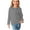 Gray, variant on Meresysid Kids Unisex Boys Girls Casual Long Sleeve Tunic Tops Trendy Stripe Crewneck T-Shirts Slim Fit Stretchy Lounge Blouses Shirts Black