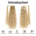 thumbnail image 5 of Ponytail Extension,Jademall 22inch Synthetic Corn Wavy Long Ponytail for Women Hairpiece Wrap On Clip Hair Extensions Pony Tail Hairpiece for Women-Gold, 5 of 9