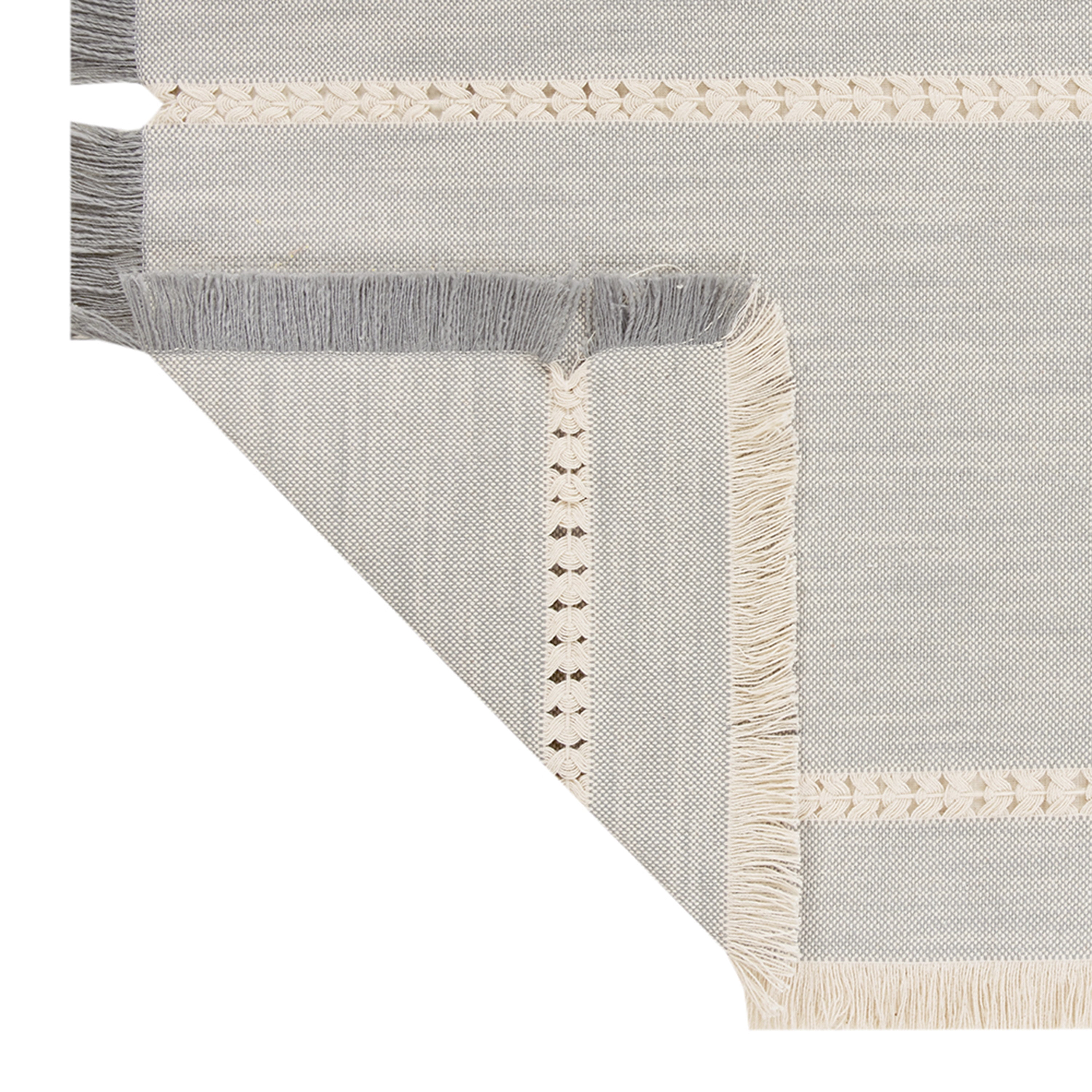 Better Homes & Gardens Gray Fringe Table Runner - 14 x 90" - Gray - 100% Cotton