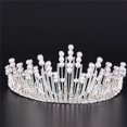 thumbnail image 2 of Pearl Crystal Tiara Rhinestone Hair Accessories Crown Wedding Bridal Headband, 2 of 5