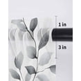 thumbnail image 6 of Gray Leaves Tier Curtains 36 Inch Length, Sheer Curtains for Bedroom Living Room Window Spring Rustic Branches Botanical Rod Pocket Voile Drapes Kitchen Curtains Small Half Window 27.5"x36" 2 Panels, 6 of 6
