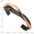 thumbnail image 3 of Chisel Stainless Steel Polished Black and Rose IP-plated Layered and Twisted Cuff Bangle - 6.5" Bracelet, 3 of 5