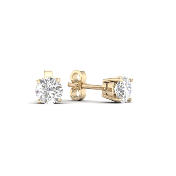 Imperial - 1/6Ct TDW Diamond 10K Yellow Gold Solitaire Stud Earrings ...