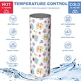 thumbnail image 5 of Pioneer Flower Floral Print Pattern 20oz Skinny Tumbler with Straw & Lid, Double Wall Vacuum Insulated Cup, Leak-Proof, Cup Holder Friendly, Hot 6H Cold 12H, 5 of 6
