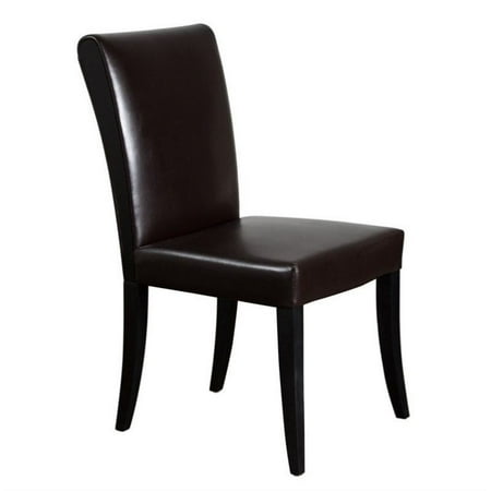 Diamond Sofa Leather Dining Side Chair in Dark Mocca (set of 2)
