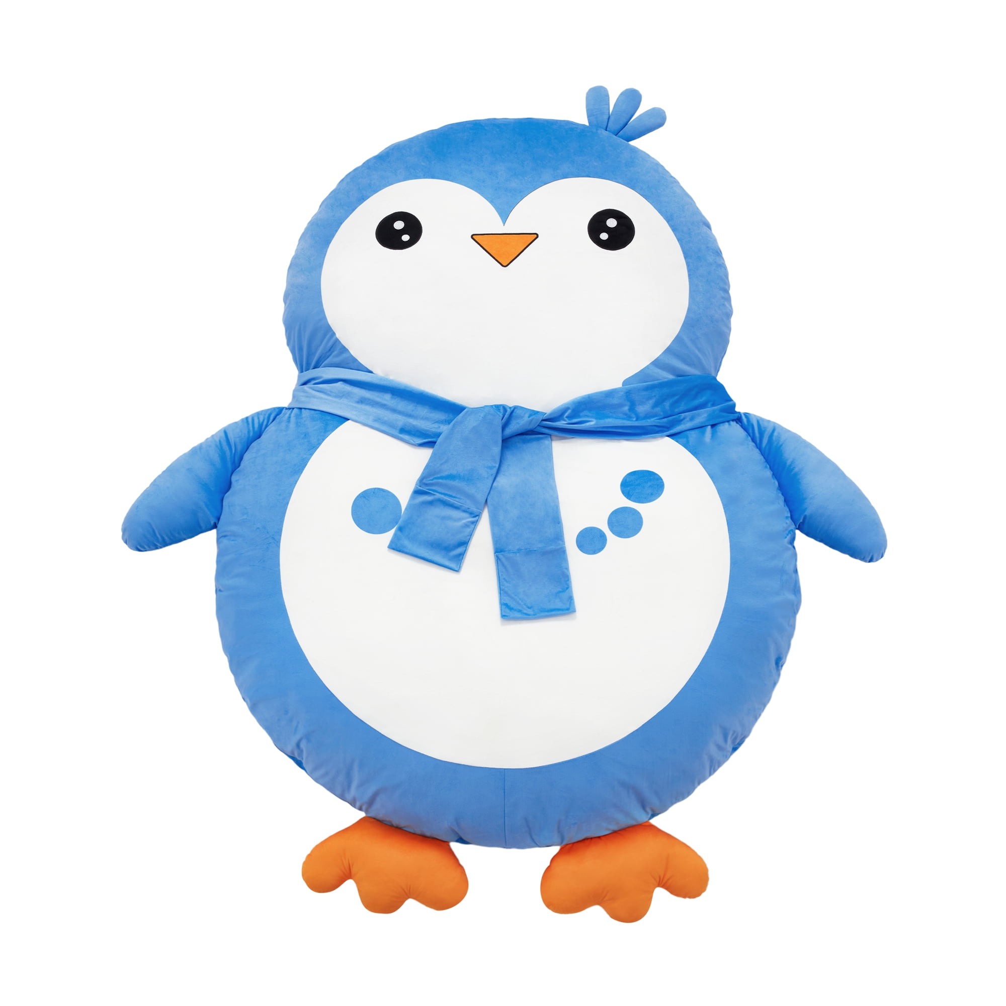 Hobestluk Bean Bag Chairs Bean Bag Floor Cushion Sleeping Mat Bean Bag Chair for Adults Beanbag Lounger for Living Room Bedroom or Playroom (Blue, Medium, Penguin)