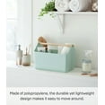 thumbnail image 6 of Yamazaki Home Storage Caddy, Mint, Plastic + Wood, Supports 4.4 pounds, Handle, No Assembly, 6 of 7