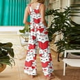 thumbnail image 4 of Women's Valentine's Day Overalls Cute Heart Print Sleeveless Straight Leg Jumpsuits Valentine Rompers 2026 Trendy Fashion Jumpers with Pockets, 4 of 4