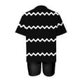 thumbnail image 4 of Nrmvnmi Women's Striped Two-Piece Outfits Summer Casual Print Crewneck Short Sleeve Oversized T Shirt Biker Shorts Sets Lounge Workout Tracksuits Black 3XLMothers Day Gifts, 4 of 4