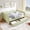 Green, variant on Noble House Corlan Queen Size Waved Daybed, Cozy Gingham Linen Sofa Bed with Storage Drawers and Charging Port, Navy Blue