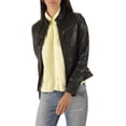 thumbnail image 2 of NEW HOT Women Lambskin Real Black Leather Jacket Motorcycle Slim Fit Coat W167, 2 of 4