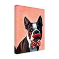 thumbnail image 2 of Trademark Fine Art 'Boston Terrier Portrait, With Red Bow Tie And Moustache' Canvas Art by Fab Funky, 2 of 3