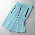 thumbnail image 4 of Chiccall Mens Plus Size Athletic Quick Dry Shorts with Zipper Pocket Lightweight Elastic Waist Drawstring Running Shorts Light Blue L, 4 of 5