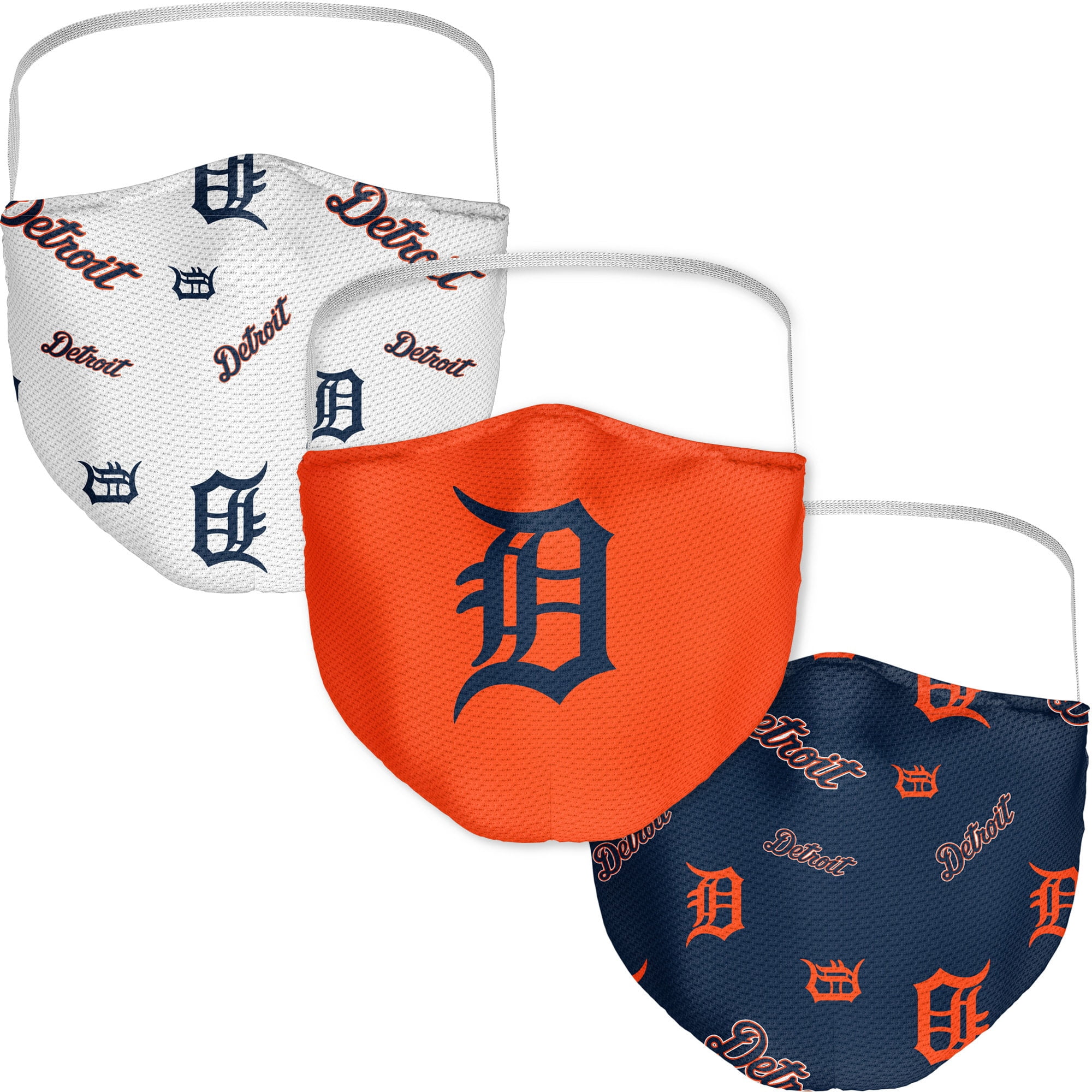 Adult Fanatics Branded Detroit Tigers All Over Logo Face Covering 3-Pack 