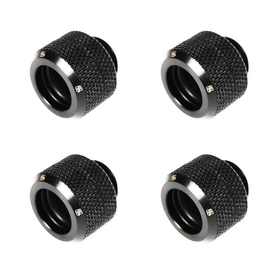Barrow G1/4" to 14mm Hard Tubing Compression Fitting, Black, 4-pack