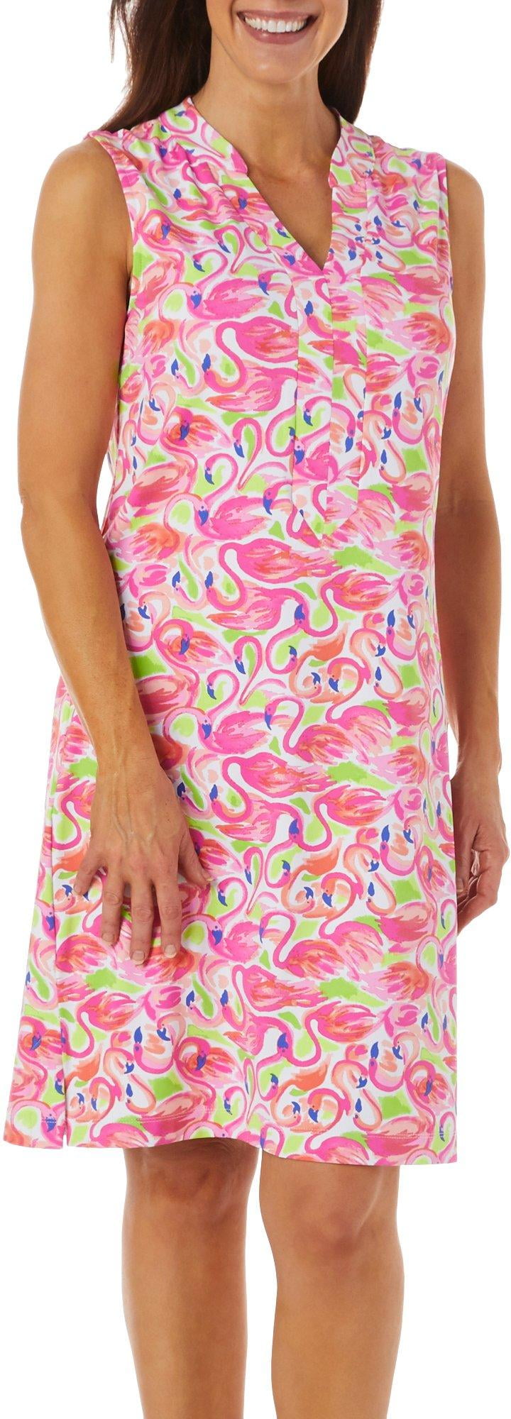 Sunsets & Sweet Tea Sunsets and Sweet Tea Womens Flamingo Print Dress