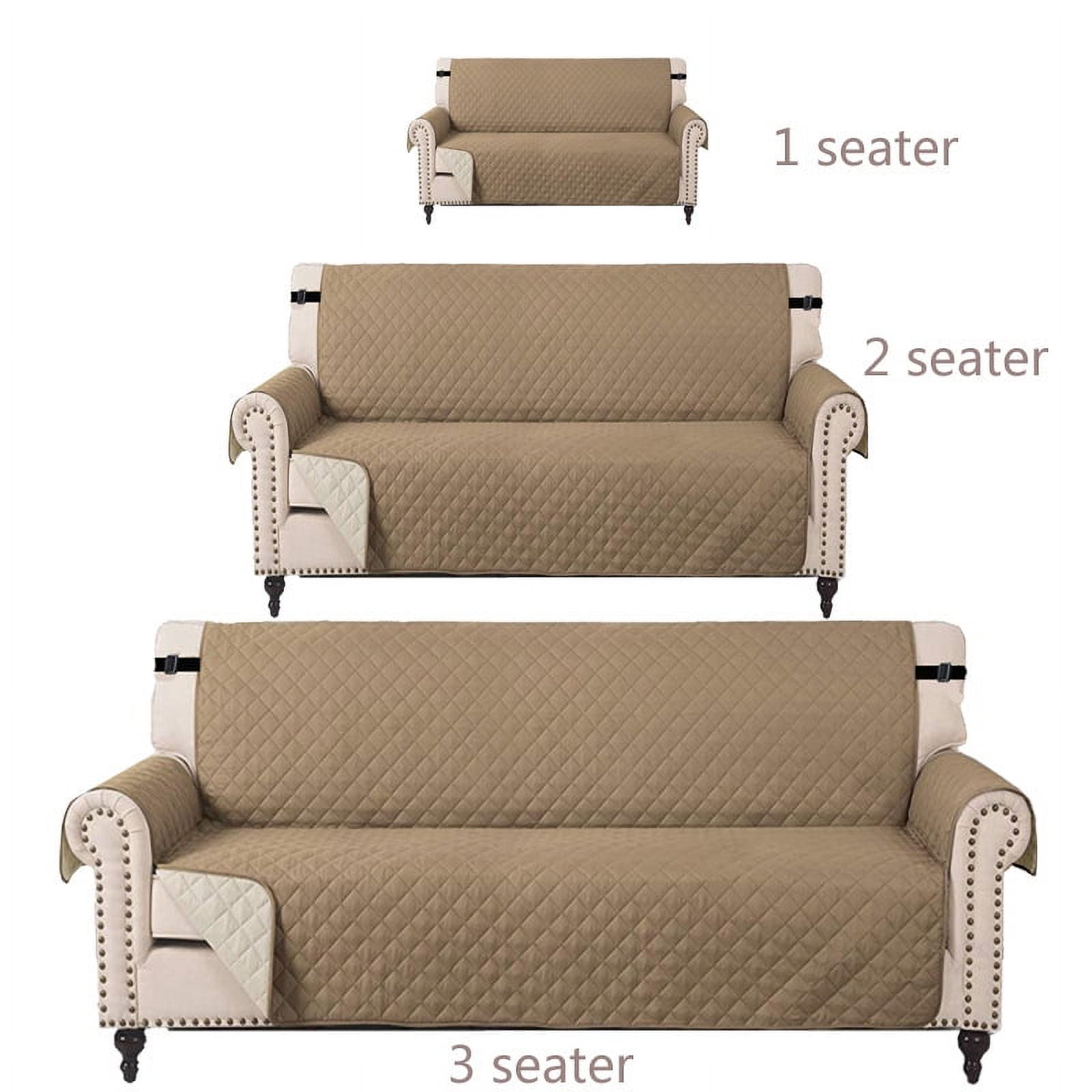 XmhyTop Couch Cover Solid Color 2 seat Sofa cushion Waterproof Easy - Fit Washable Reclining Chair Cover for Living Room Sofa - Ideal Furniture Protector (Grey)