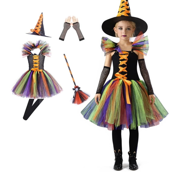 Toddler Girl Witch Outfit Tulle Dress for Toddler Girls Halloween Dress Outfit Kids Halloween Outfit 3-4 Years Halloween Outfit Dress Up