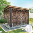 thumbnail image 6 of Retro Brown Door Outdoor Curtains for Patio Waterproof, Windproof Privacy Curtains with Weighted Bottom, Country Vintage Wooden Door Outside Drapes for Picnic Garage Backyard Cabana 54"x84" 1 Panel, 6 of 8